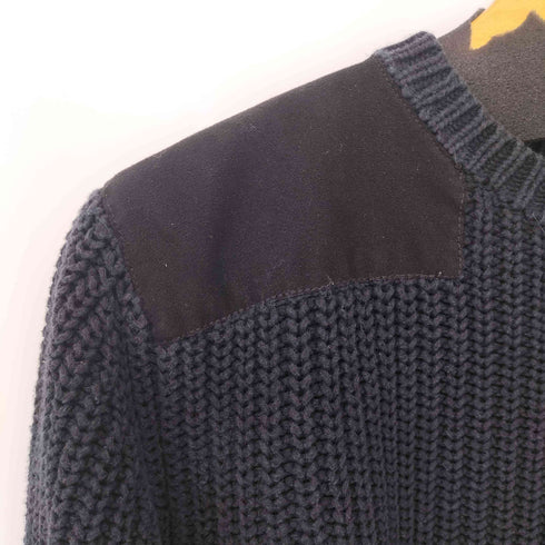 アーペーセー A.P.C. ショルダーフェイクスエードパッチ コットンローゲージニット メンズ import:M