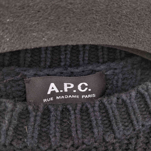 アーペーセー A.P.C. ショルダーフェイクスエードパッチ コットンローゲージニット メンズ import:M