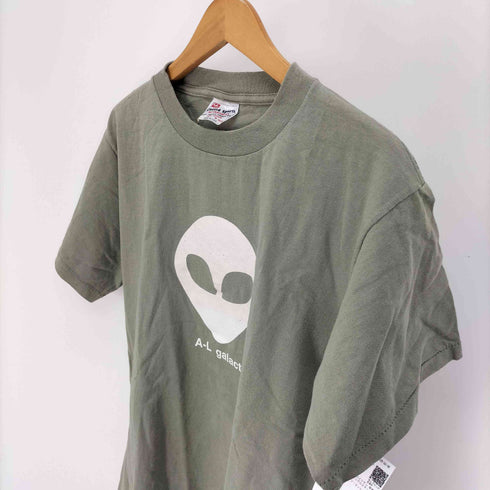 ユナイテッドスポーツ UNITED SPORTS 90S USA製 A-L galactic エイリアン 宇宙人 プリント S/S Tシャツ シングルステッチ メンズ import:M