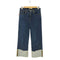 ザラ ZARA Premium Folded Up Wide Leg Jeans メンズ FR:36-38