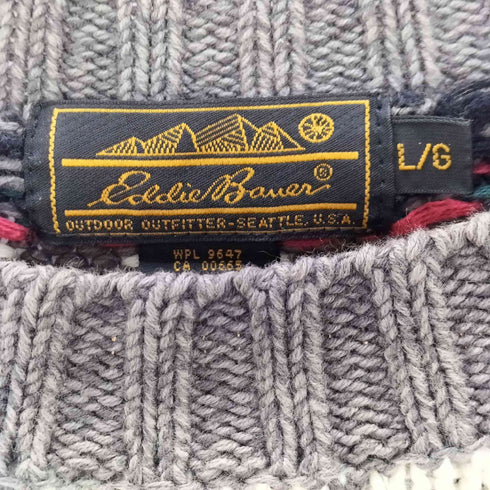 エディーバウアー Eddie Bauer 黒タグ ノルディック柄ニット メンズ JPN:L