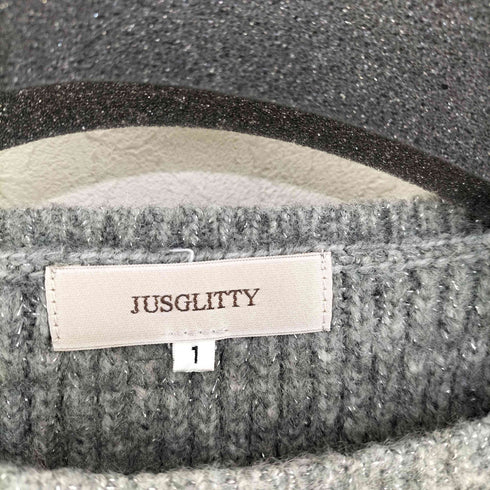 ジャスグリッティー JUSGLITTY ラメニットフレアミニワンピース レディース JPN:1