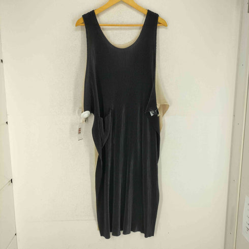 イッセイミヤケ ISSEY MIYAKE 94SS バイカラープリーツキャミワンピース レディース JPN:L