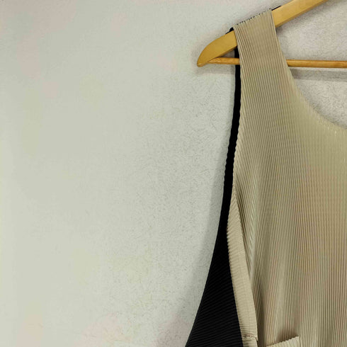 イッセイミヤケ ISSEY MIYAKE 94SS バイカラープリーツキャミワンピース レディース JPN:L