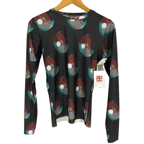 ヘンリックヴィブスコブ Henrik Vibskov 総柄 ポリ ストレッチ L/S クルーネック カットソー レディース import:S