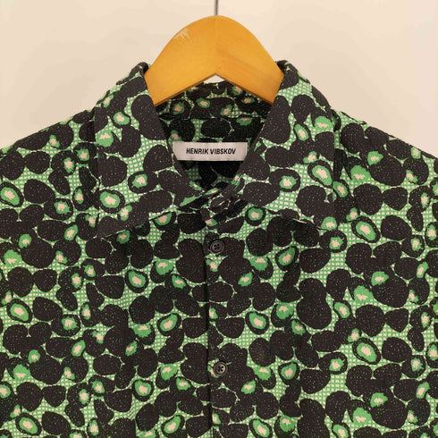 ヘンリックヴィブスコブ Henrik Vibskov 21AW A CRISP LAYER OF MADNESS LOVE U BLOUSE ラブユー ブラウス 総柄 オーバー サイズ シャツ メンズ import:M