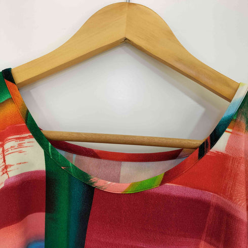 イッセイミヤケ ISSEY MIYAKE 変形 アシンメトリー チェック ノースリーブ カットソー レディース 2