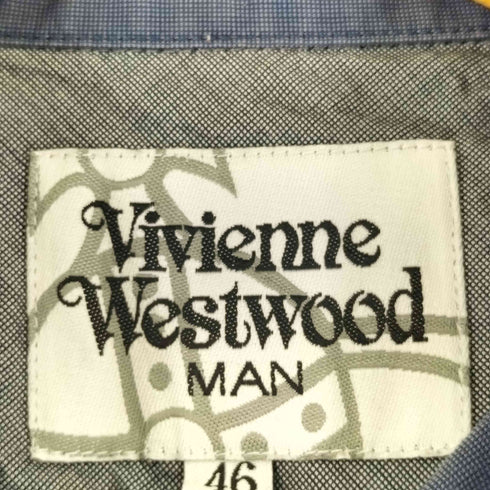 ヴィヴィアンウエストウッドマン Vivienne Westwood MAN オーブ刺繍 バイカラー L/Sシャツ メンズ 46