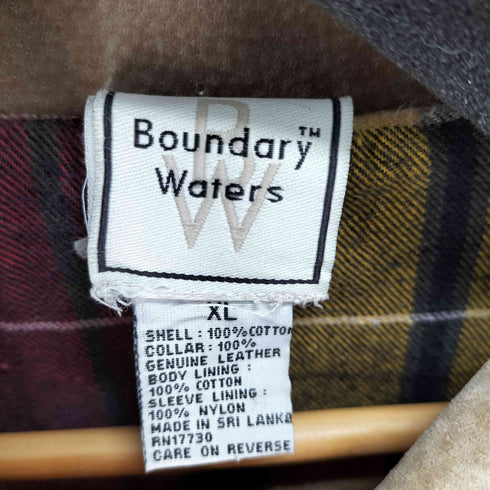 BOUNDARY WATERS 襟切替 裏地チェック デニムカバーオール メンズ import:XL