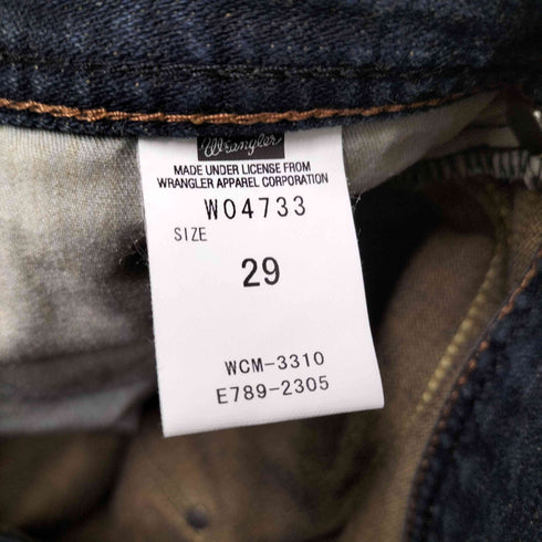 ラングラー Wrangler 革パッチ インディゴ 濃紺 ストレート デニム パンツ メンズ 29