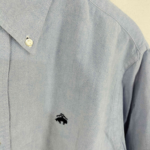 ブルックスブラザーズ BROOKS BROTHERS USA製 刺繍ロゴ ボタンダウン ロングスリーブシャツ メンズ import:L