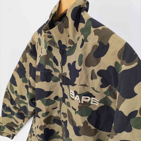 アベイシングエイプ BAPE by A BATHING APE 90S 1st カモ ロゴプリント アーム デタッチャブル スタンドネック ナイロン ジャケット レイン ジャケット メンズ JPN:M