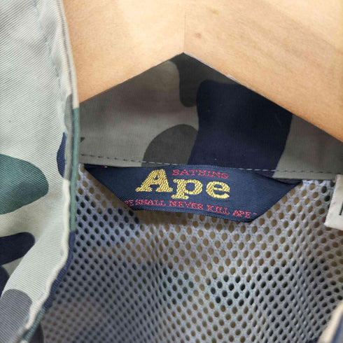 アベイシングエイプ BAPE by A BATHING APE 90S 1st カモ ロゴプリント アーム デタッチャブル スタンドネック ナイロン ジャケット レイン ジャケット メンズ JPN:M