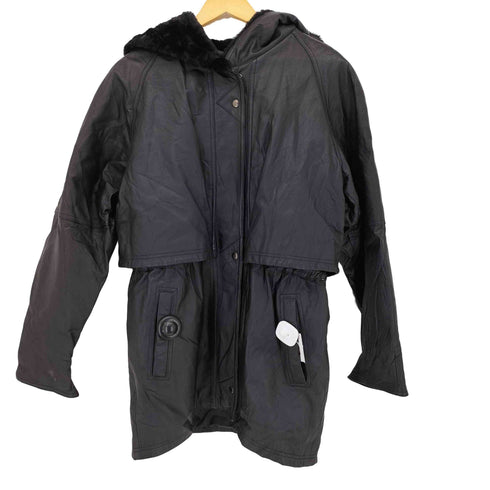 ウィルソン Wilsons Leather ファー フーデットレザーコート メンズ import:M