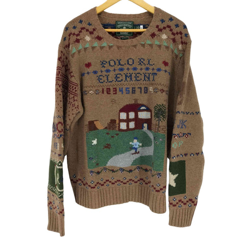 ポロカントリーラルフローレン POLO COUNTRY RALPH LAUREN 23AW RELAXED FIT 総柄クルーネックニット メンズ JPN:L