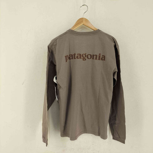 パタゴニア patagonia 両面プリントロゴ ロングスリーブカットソー メンズ M