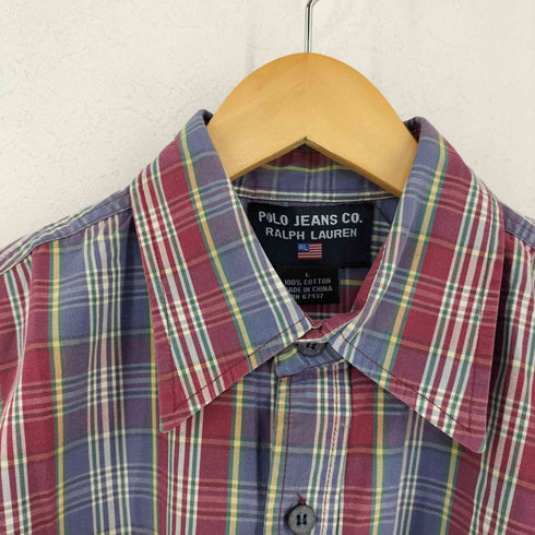 ポロジーンズカンパニーラルフローレン POLO JEANS COMPANY RALPH LAUREN 半袖チェックシャツ メンズ import:L
