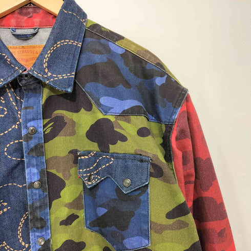 アベイシングエイプ A BATHING APE 2021SS Patchwork Western Shirt パッチワーク ウエスタンシャツ XL メンズ XL