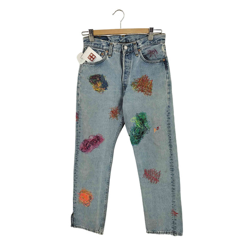 リーバイス Levis 90S 501ストレートデニムパンツ リメイク加工 ボタン裏555 バレンシア工場 メンズ 29inch