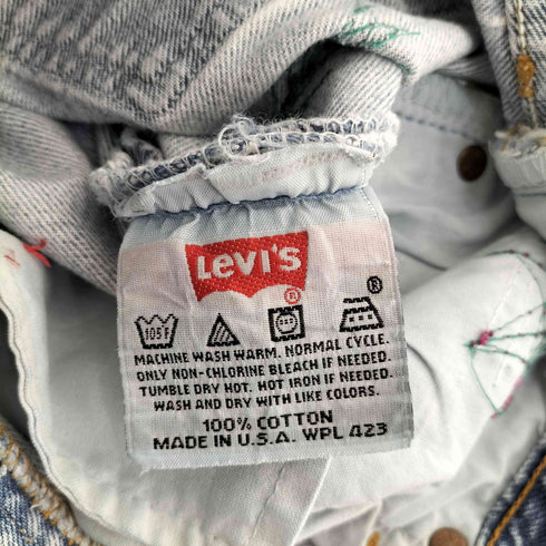 リーバイス Levis 90S 501ストレートデニムパンツ リメイク加工 ボタン裏555 バレンシア工場 メンズ 29inch