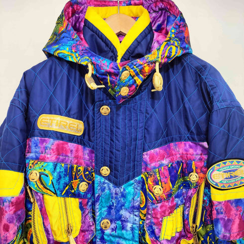 etirel 90-00S 総柄 マルチカラー ジップアップジャケット メンズ import:L