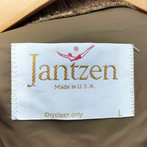ジャンセン jantzen 70S USA製 ロケットTALON 旧タグ リブニット コーデュロイ 切替 ジップアップ ジャケット メンズ import:L