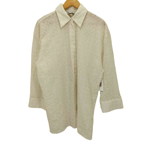 ザラ ZARA Embroidered Over Size Shirt エンブロイダリー オーバー サイズ シャツ レディース import:S