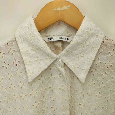 ザラ ZARA Embroidered Over Size Shirt エンブロイダリー オーバー サイズ シャツ レディース import:S