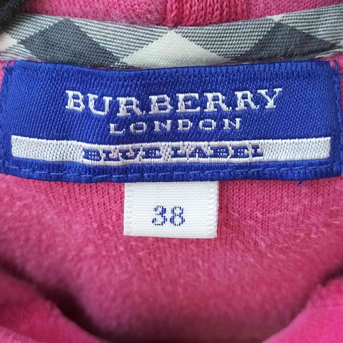 バーバリーブルーレーベル BURBERRY BLUE LABEL ドローコード パイル地 パーカー レディース 38