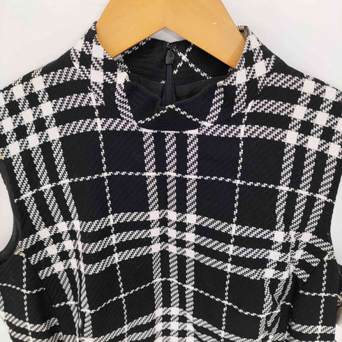 バーバリーロンドン BURBERRY LONDON チェック モックネック ノースリーブワンピース レディース 40