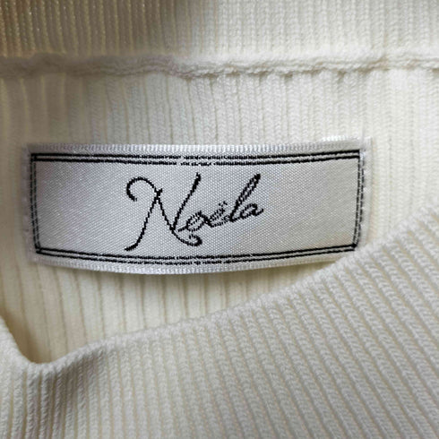 ノエラ Noela フラワー刺繍フレンチニット パール ノースリーブ レディース FREE