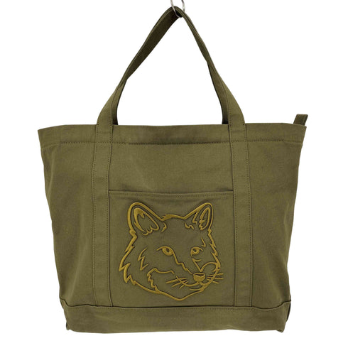メゾンキツネ MAISON KITSUNE フォックス刺繍 キャンバス地トートバック レディース