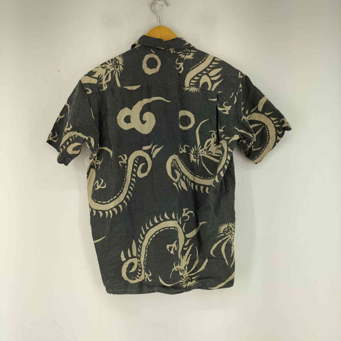 ステューシー Stussy 90s MADE IN USA 紺タグ ドラゴン アロハシャツ メンズ JPN:S