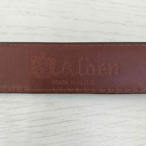 オールデン ALDEN USA製 メタルバックル レザーベルト メンズ 32-80