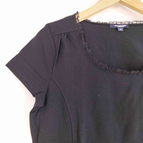 バーバリーロンドン BURBERRY LONDON ワンポイント刺繍 レースデザイン S/S Tシャツ レディース US:0-2
