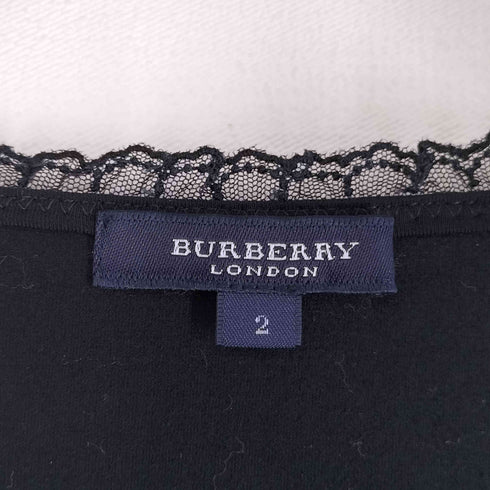 バーバリーロンドン BURBERRY LONDON ワンポイント刺繍 レースデザイン S/S Tシャツ レディース US:0-2