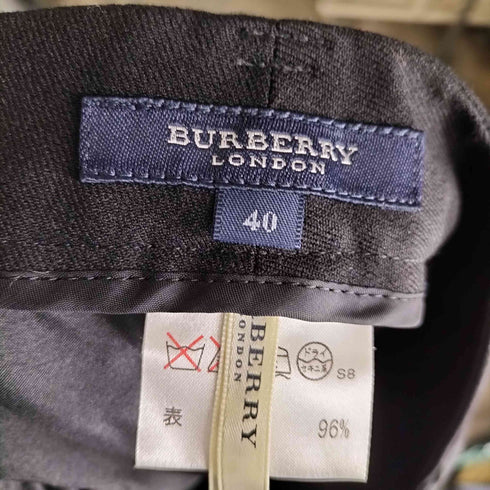 バーバリーロンドン BURBERRY LONDON ウール混 八分丈 ストレート スラックスパンツ レディース 40
