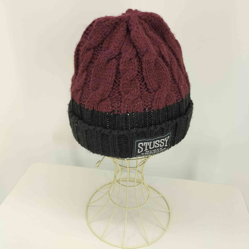 ステューシー Stussy ケーブル編み バイカラー ニット帽 ビーニー メンズ