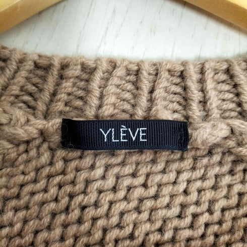イレーヴ YLEVE アルパカナイロン 切替 クルーネックニット レディース FREE