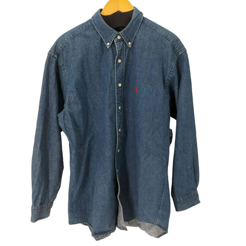 ポロカントリーラルフローレン POLO COUNTRY RALPH LAUREN 80-90s L/S スモールポニー ボタンダウン デニムシャツ メンズ import:L