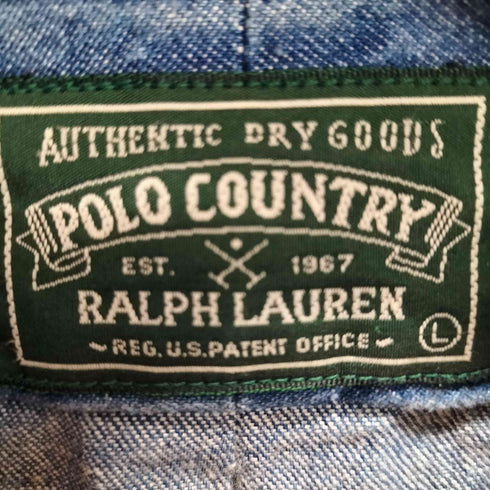 ポロカントリーラルフローレン POLO COUNTRY RALPH LAUREN 80-90s L/S スモールポニー ボタンダウン デニムシャツ メンズ import:L