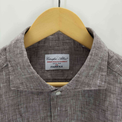 フェアファックス FAIRFAX リネン100 ホリゾンタルカラーシャツ メンズ JPN:XL