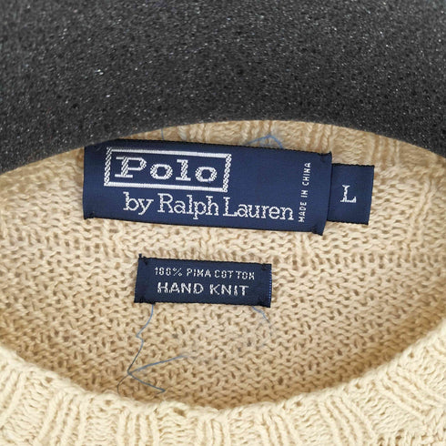 ポロバイラルフローレン Polo by RALPH LAUREN HAND KNIT PIMA COTTON クルーネックニット レディース import:L