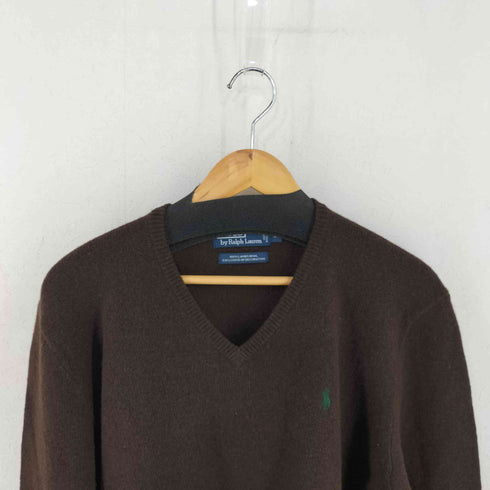 ポロバイラルフローレン Polo by RALPH LAUREN EXCLUSIVE OF DECORATION LAMBS WOOL ポニー刺繍 Vネック ニット メンズ import:M