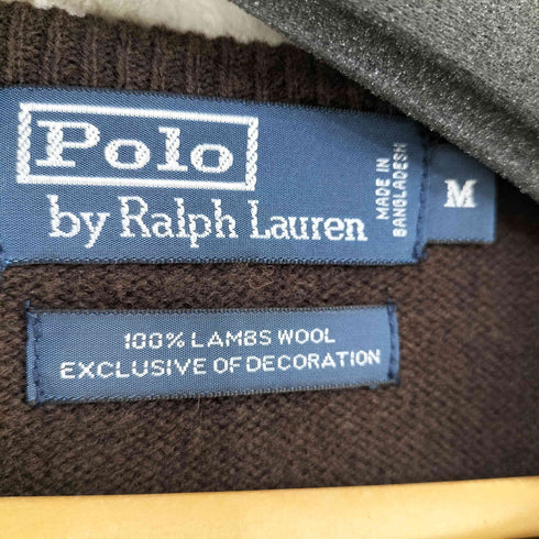ポロバイラルフローレン Polo by RALPH LAUREN EXCLUSIVE OF DECORATION LAMBS WOOL ポニー刺繍 Vネック ニット メンズ import:M