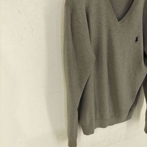 ポロバイラルフローレン Polo by RALPH LAUREN EXCLUSIVE OF DECORATION PIMA COTTON ポニー刺繍 Vネック ニット メンズ import:M