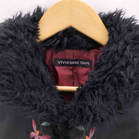 ヴィヴィアンタム VIVIENNE TAM OLD フロント刺繍 ボアジャケット レディース JPN:1