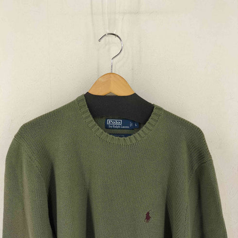 ポロバイラルフローレン Polo by RALPH LAUREN EXCLUSIVE OF DECORATION COTTON ポニー刺繍 クルーネックニット メンズ import:L