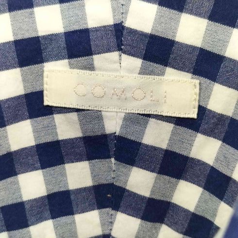 コモリ COMOLI 17SS レギュラーカラー ギンガムチェック 長袖シャツ メンズ 1