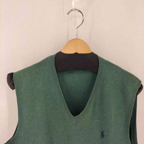 ポロバイラルフローレン Polo by RALPH LAUREN EXCLUSIVE OF DECORATION PIMA COTTON ポニー刺繍 Vネックニットベスト メンズ import:M